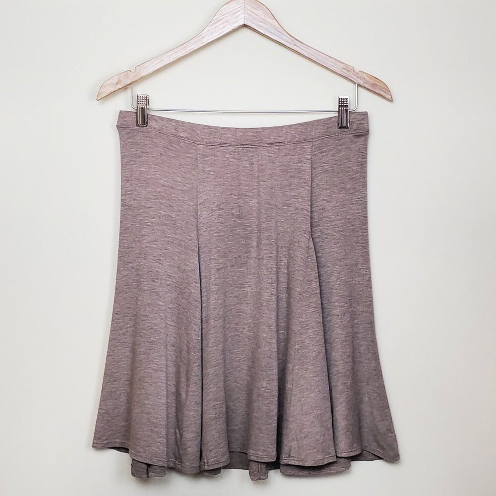 Max Studio NWT Heather Jersey Knit Taupe Mini Skirt Women's Large